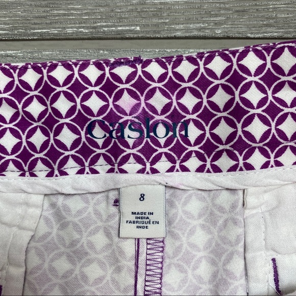 💙 Caslon Purple Printed Shorts 8 - Picture 3 of 8